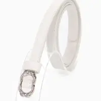 Ремень женский, узкий, 1.4&times;105 см, металлическая пряжка, белый