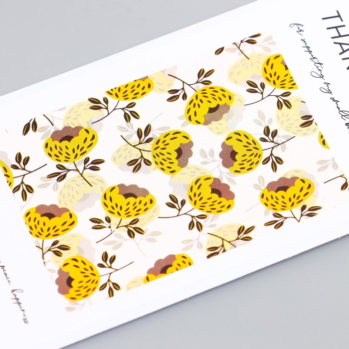Наклейка бумага благодарность Наклейка бумага благодарность "Жёлтые маки" набор 50 шт 10х5 см