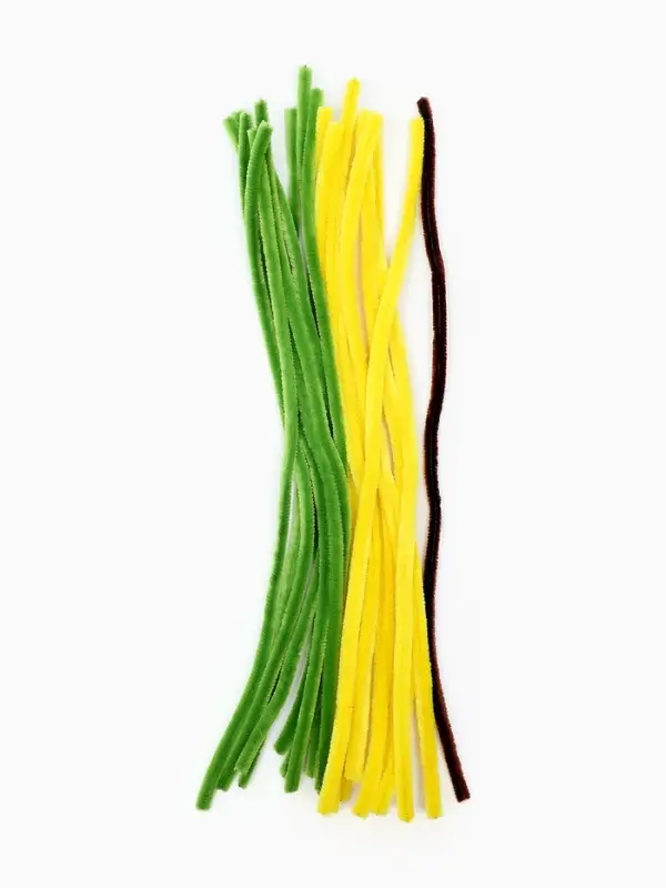 Набор для творчества цветы из пушистой проволоки в горшке, желтый  цветок