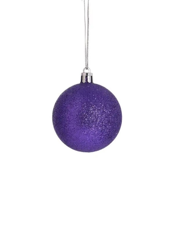 Ёлочные игрушки &laquo;Рузи&raquo;, шары новогодние, d=5.5 см, набор 9 шт., грани, белый/фиолетовый