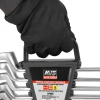 Набор ключей гаечных накидных изогнутых на держателе (8-19 мм) (6 предметов) AVS K2N6P