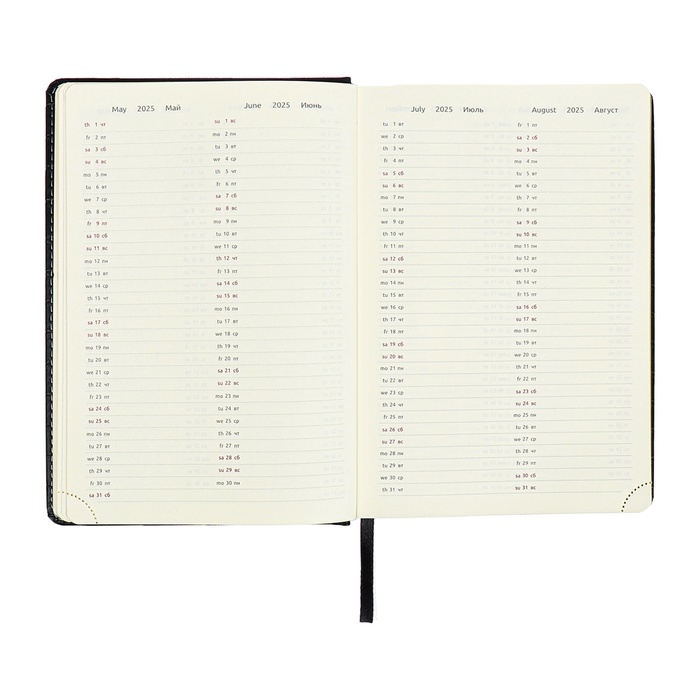 Ежедневник датированный 2024 A5 176 листов, deVENTE.Wild, твёрдая обложка из искусственной кожи, золотой срез, ляссе, кремовый блок 70 г/м2, чёрный