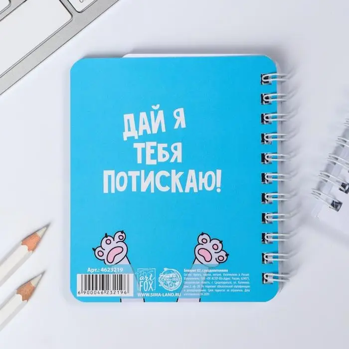 Блокнот с разделителями А7, 40 л. &laquo;Котик&raquo;