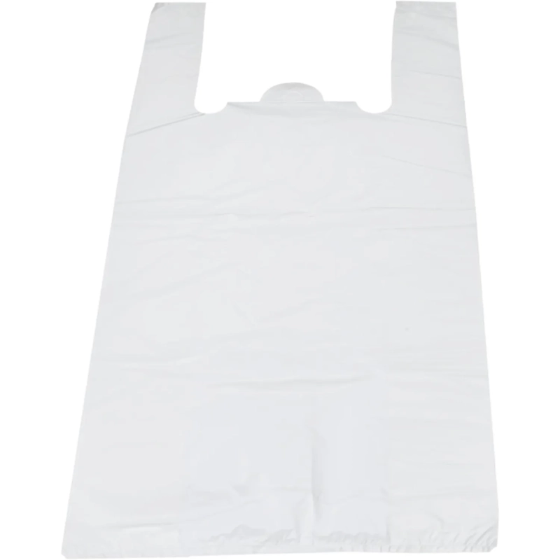 Пакет-майка ПНД 38+20х68 см, 15 мкм, 100 шт/уп, белый S