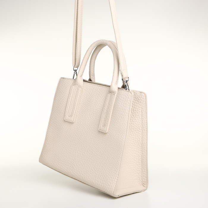 Сумка женская на молнии, TEXTURA, средний размер, цвет молочный Сумка женская на молнии, TEXTURA, средний размер, цвет молочный