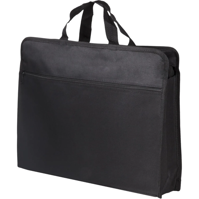 Папка-портфель A4 2 отделения, на молнии, 100% полиэстер, черный 63753