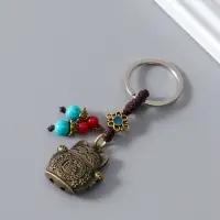 Брелок металл нэцке "Кот Манэки-нэко" 1х3х6 см