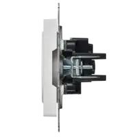 BRITE Розетка 1-местная без заземления с защитными шторками 10А РСш10-2-БрАБ арктический белый IEK