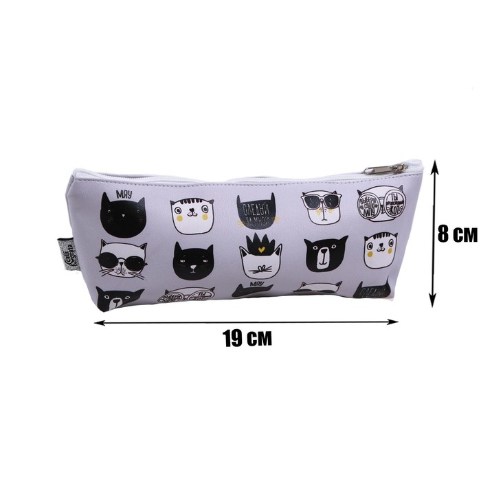 Пенал мягкий 1 отделение, 80 х 190 х 40 мм, объёмный, искусственная кожа, Пенал мягкий 1 отделение, 80 х 190 х 40 мм, объёмный, искусственная кожа, "Следуй за мной"