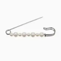 Булавка &laquo;Жемчужная дорожка&raquo;, 8 см (&plusmn; 0.5 см), белая в серебре