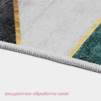 Коврики для дома Доляна &laquo;Геометрик&raquo;, 2 шт., 45&times;120 см, 40&times;60 см, зелёно-серые