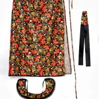 Карнавальный набор "Народная краса" юбка р-р 40-48, воротник, повязка, цвет чёрный