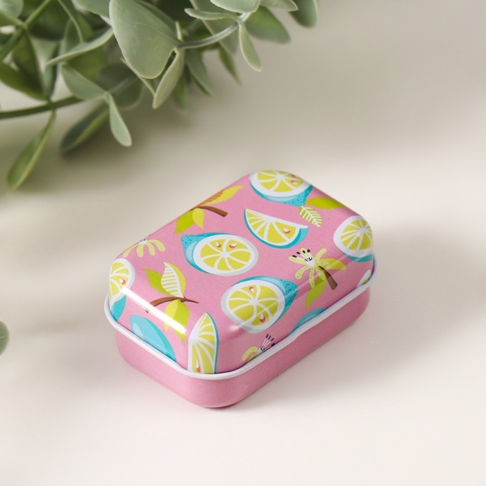 Шкатулка металл прямоугольная Шкатулка металл прямоугольная "Лимончики" МИКС 5,8х4,2х2.6см