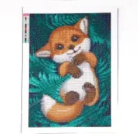 Алмазная мозаика с полным заполнением на холсте &laquo;Лисенок&raquo;&lrm;, 20&times;30 см