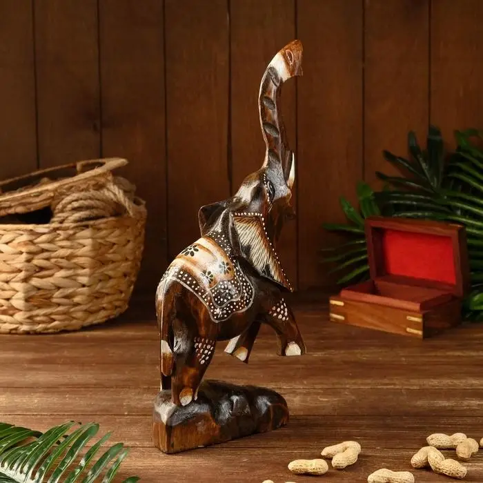 Сувенир "Слоник на дыбах" дерево, на подставке 17х7х40 см