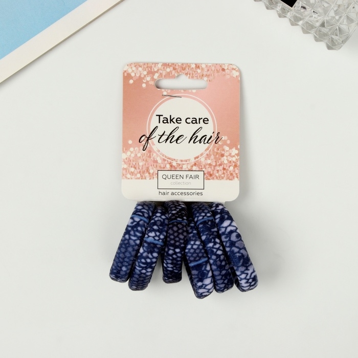Резинка для волос Резинка для волос "Лина" (набор 6 шт) змеиный орнамент, 4 см