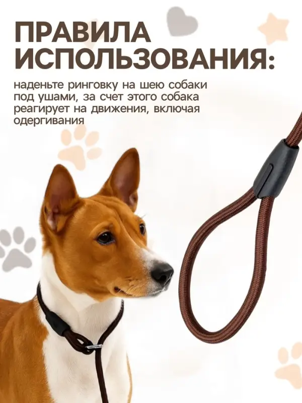 Ринговка для собак, 130&times;0.8 см, коричневая