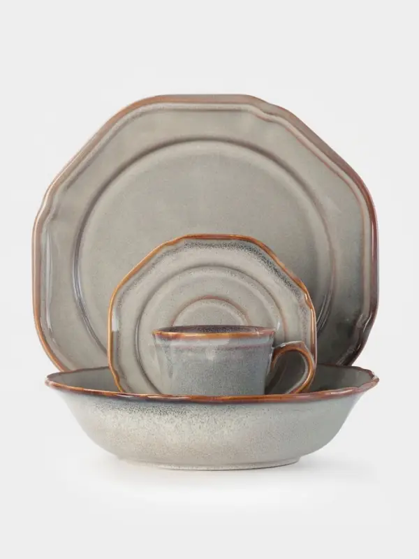 Тарелка Magistro Vintage, d=27 см, фарфор, серая