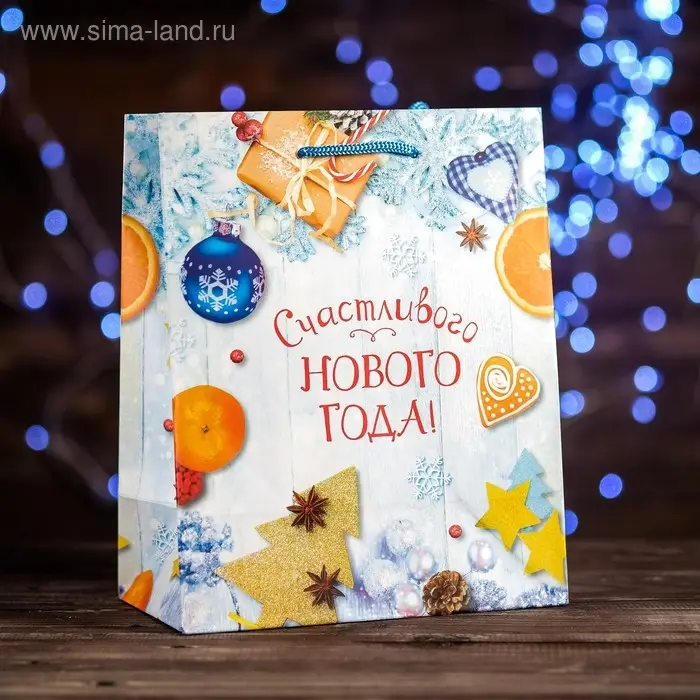 Пакет подарочный &laquo;Счастливого Нового Года&raquo;, 18&times;22.3&times;10 см