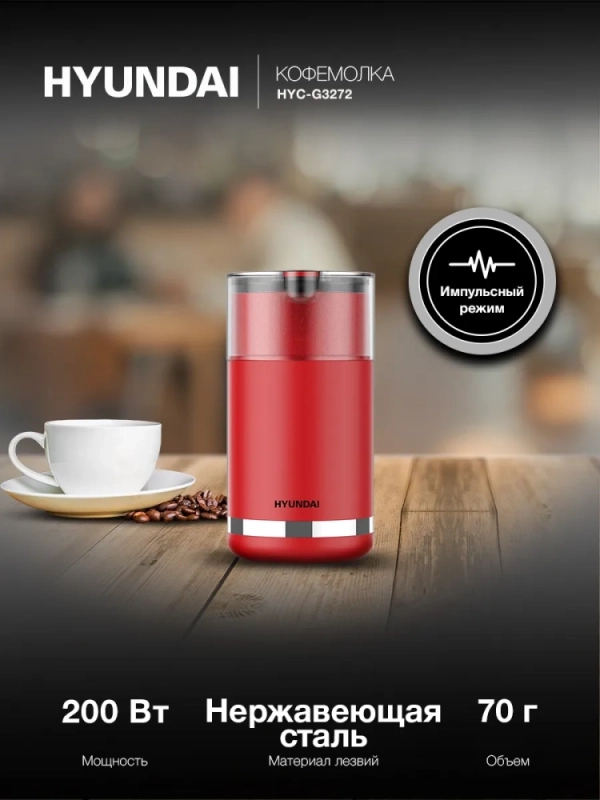 Кофемолка HYC-G3272 красный