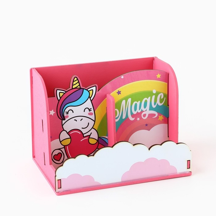 Органайзер для канцелярии, с местом под телефон Magic, единорог