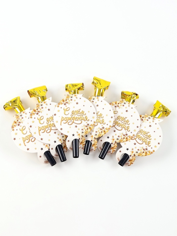 Карнавальный язычок «С Днем Рождения», набор 6 шт