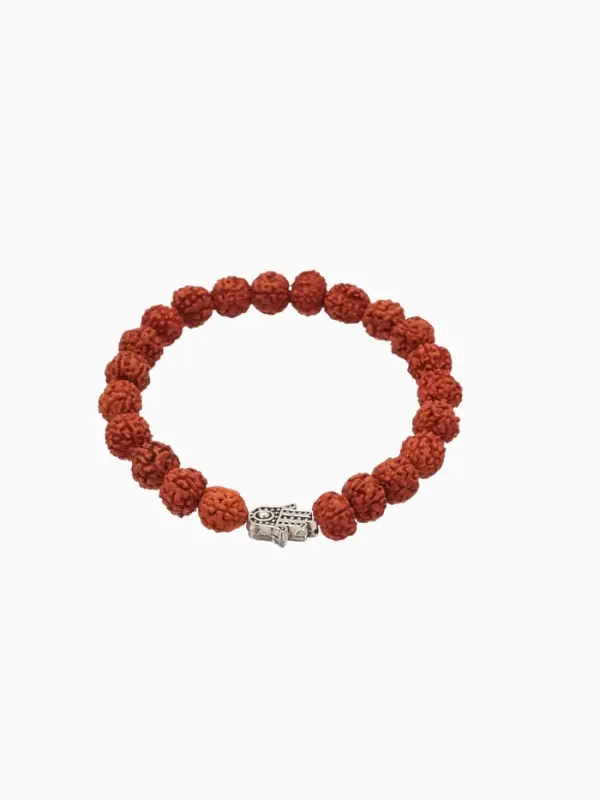 Браслет  Браслет "Хамса" рудракша, длина 18 см