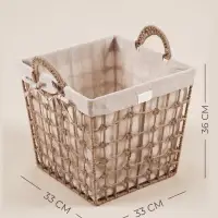 Корзина для хранения SL Home, ручное плетение, с ручками, квадратная, джут, 33&times;33&times;36 см