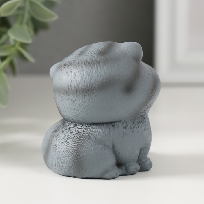 Сувенир полистоун Сувенир полистоун "Довольный серый котик" 6х5,5х6,5 см