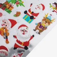 Наклейка пластик "Деды Морозы" металлик 12,7х23,5 см