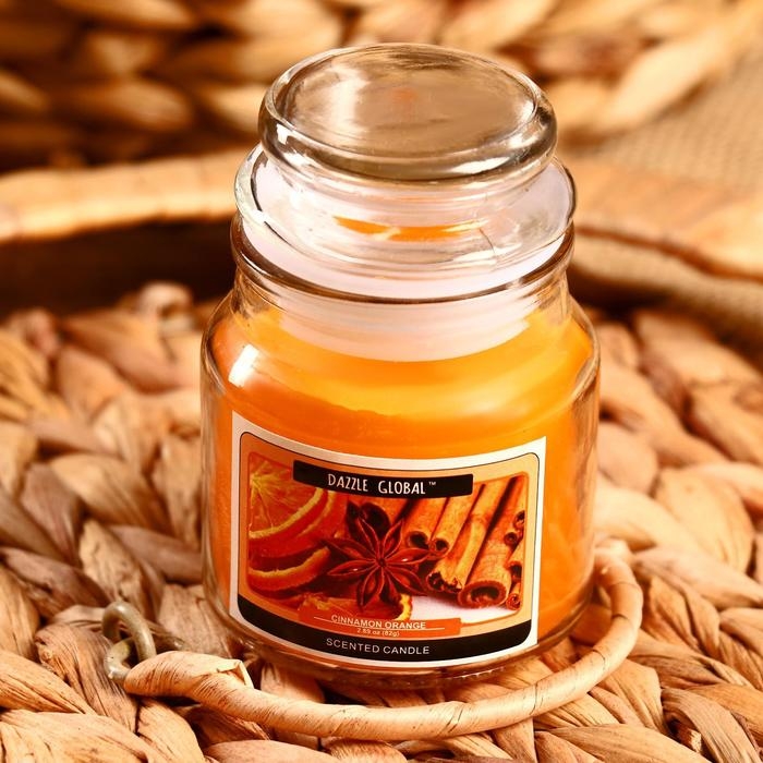 Свеча в банке Свеча в банке "Корица, апельсин" 82 гр 6х9х9 см