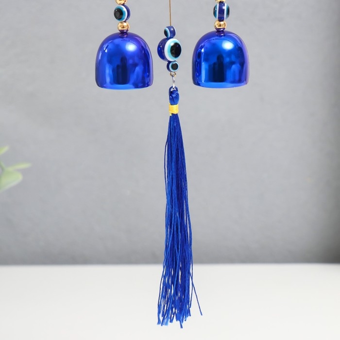 Музыка ветра металл Музыка ветра металл "Павлин хвост-веер" от сглаза с кисточкой 2 колокольчика 28 см