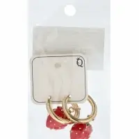 Серьги "Земляника", цвет красный в золоте