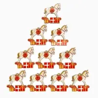 Ёлочная игрушка деревянная &laquo;Новогодний конь&raquo;, набор 10 шт.