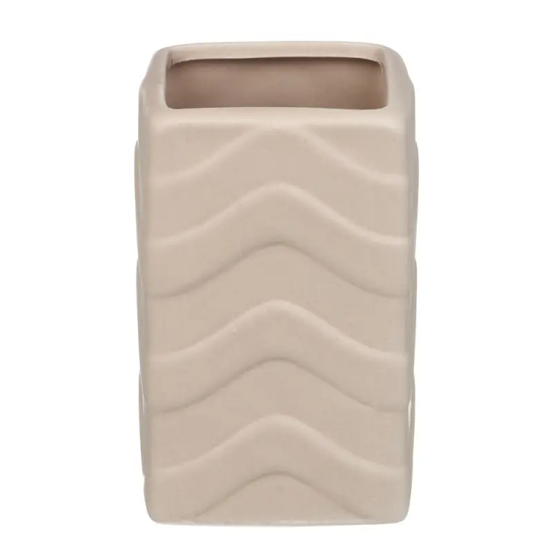 VETTA Стакан для ванной комнаты, керамика, 7x7x11,5 см, волны, персиковый