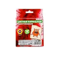 Цветные карандаши, 12 цветов, мини, шестигранные, БукиБяки