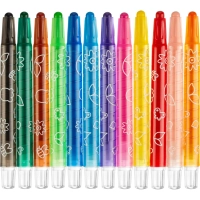 Мелки восковые M&G, круглые, выдвижной механизм, 12 цветов в наб, для детей