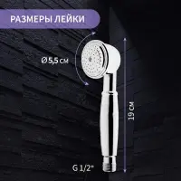 Лейка для душа ZEIN Z402, 1 режим, d=55 мм, пластик, цвет хром