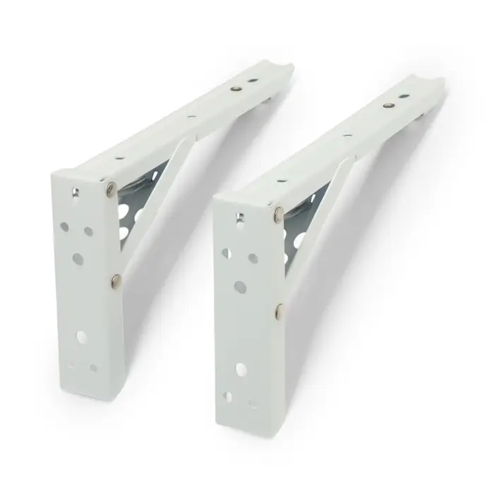 Кронштейн складной для столов и полок ТУНДРА, F001, 2 шт., длина 200 мм, сталь, белый