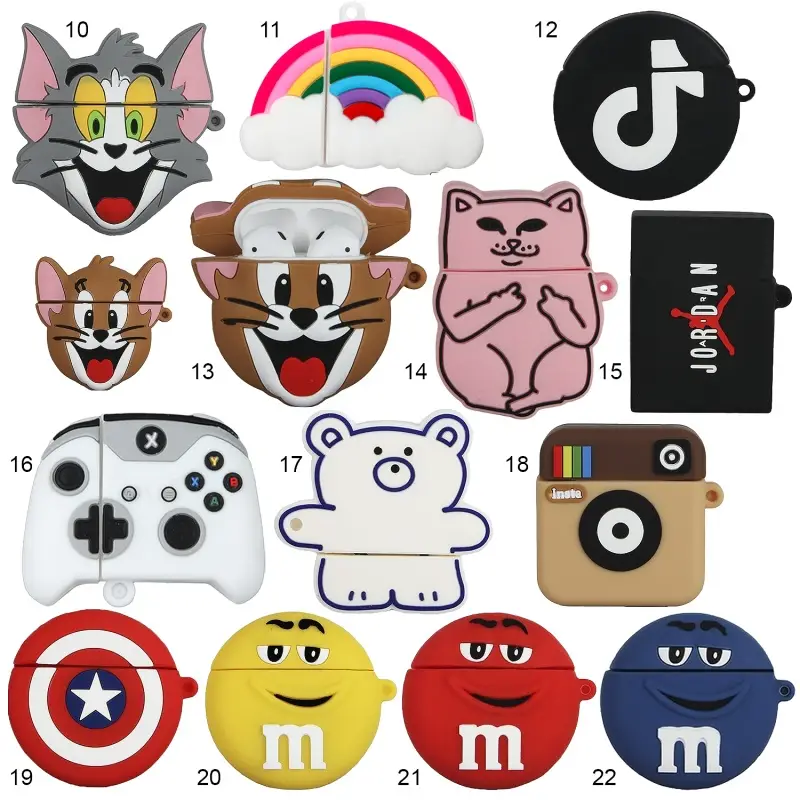 Чехол для AirPods 1/2 силиконовые мультяшки №1