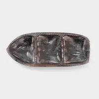 Менажница &laquo;Лодочка&raquo;, 30&times;13&times;5 см, дерево джати, тёмно-коричневая