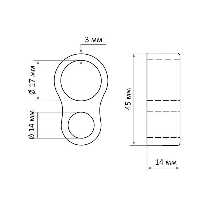 Дверной ограничитель на ручку ТУНДРА, PVC, с дополнительным кольцом
