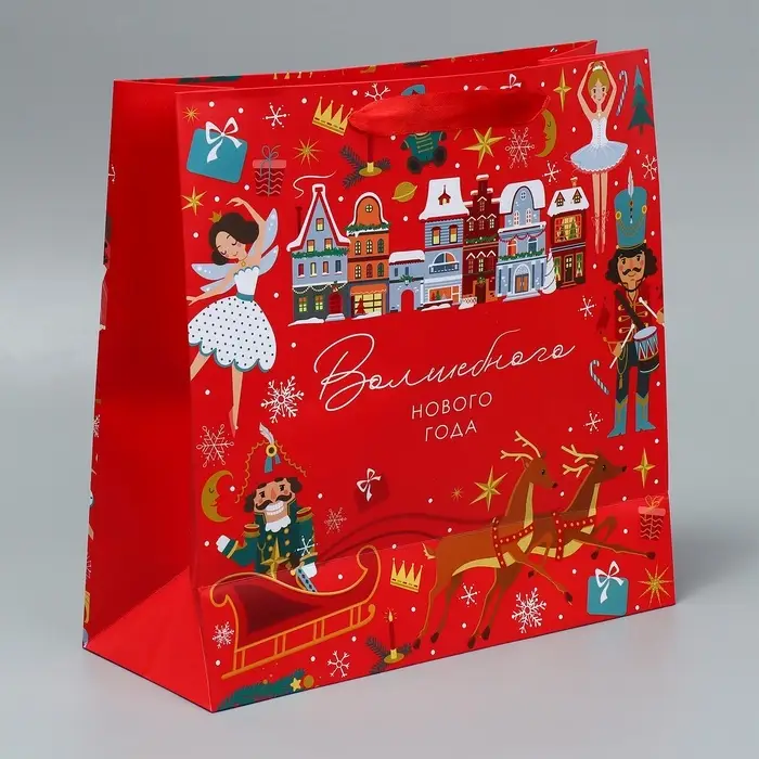 Набор пакетов подарочных &laquo;Снежного Нового года&raquo;, 3 шт., 30&times;30&times;12 см