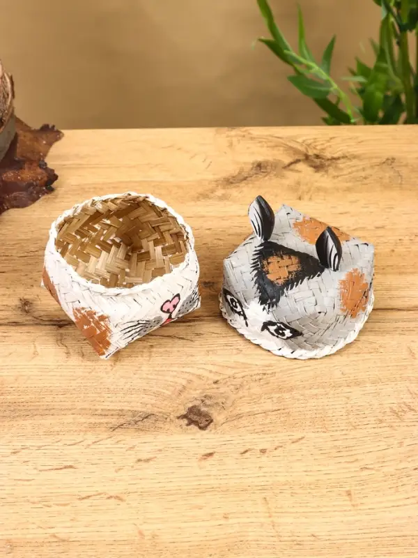 Корзинка &laquo;Кот&raquo;, 8&times;8&times;13 см, бамбук