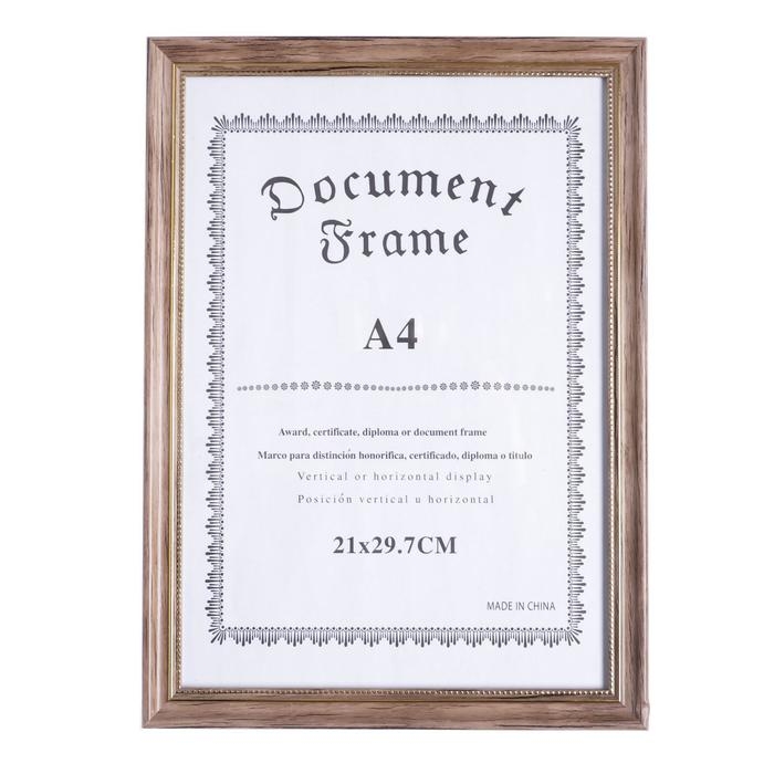 Фоторамка пластик формат А4 Фоторамка пластик формат А4 "Эко-стиль с золотой рамкой" 32,3х23,8 см