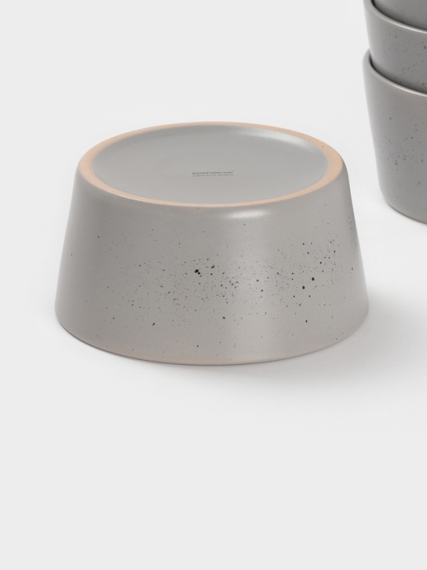 Набор салатников 4 шт Доляна 14,5х7 см Набор салатников 4 шт Доляна 14,5х7 см "Гранит" серый в крапинку