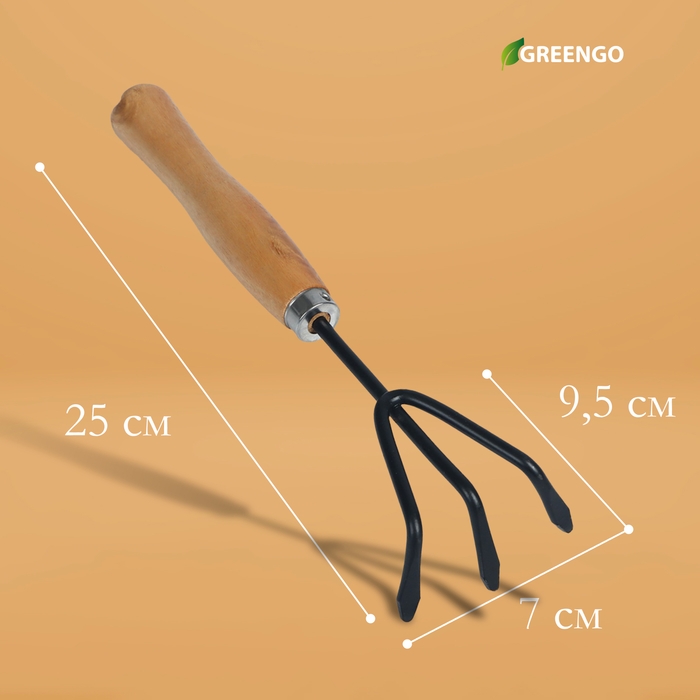 Рыхлитель, длина 25 см, деревянная ручка, Greengo Рыхлитель, длина 25 см, деревянная ручка, Greengo