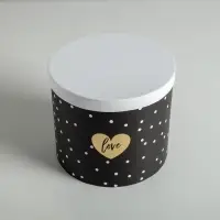 Набор коробок для цветов 4 в 1, упаковка подарочная, &laquo;Чёрно-белый&raquo;, 14&times;14&times;13 см - 20&times;20&times;17.5 см