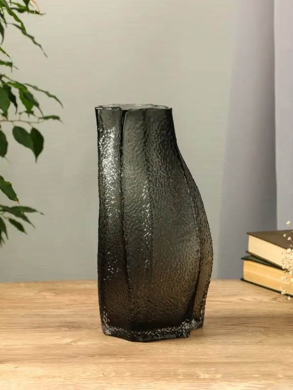 Ваза стекло настольная  Ваза стекло настольная "Дженис" 30х15х9,5 см, серый