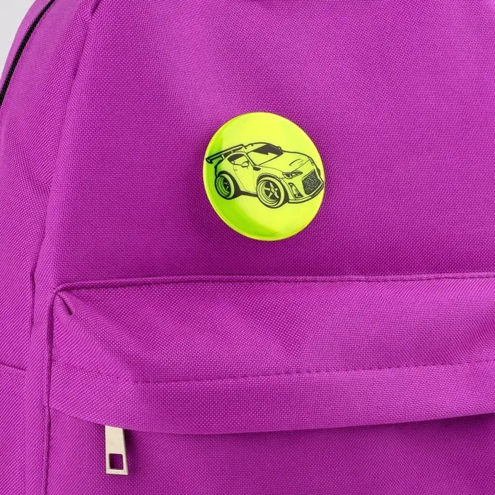 Светоотражающий значок «Тачка», d=5.8 см, МИКС Светоотражающий значок «Тачка», d=5.8 см, МИКС